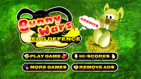 Bunny Wars Egg defence for Android devices start screen